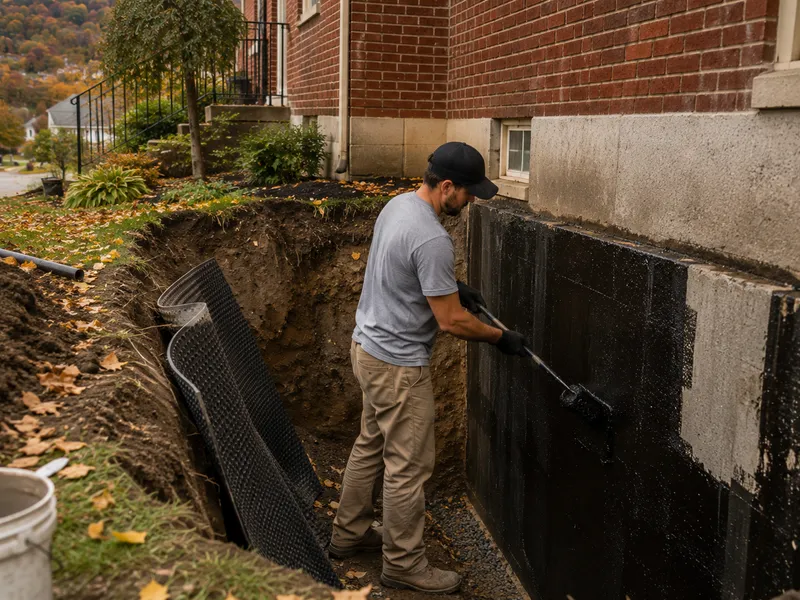 Exterior basement waterproofing in Washington County, PA
