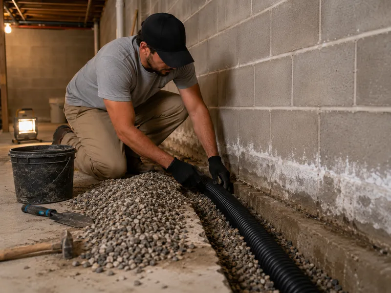 French drain installation in Washington County, PA