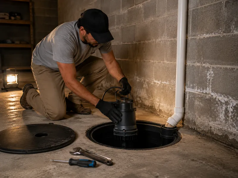 Sump pump installation in Washington County, PA